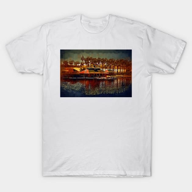 Boat Dock On North Lake T-Shirt by KirtTisdale